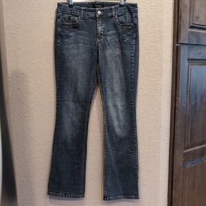 WHBM Embroidered Pocket Boot Cut Jeans